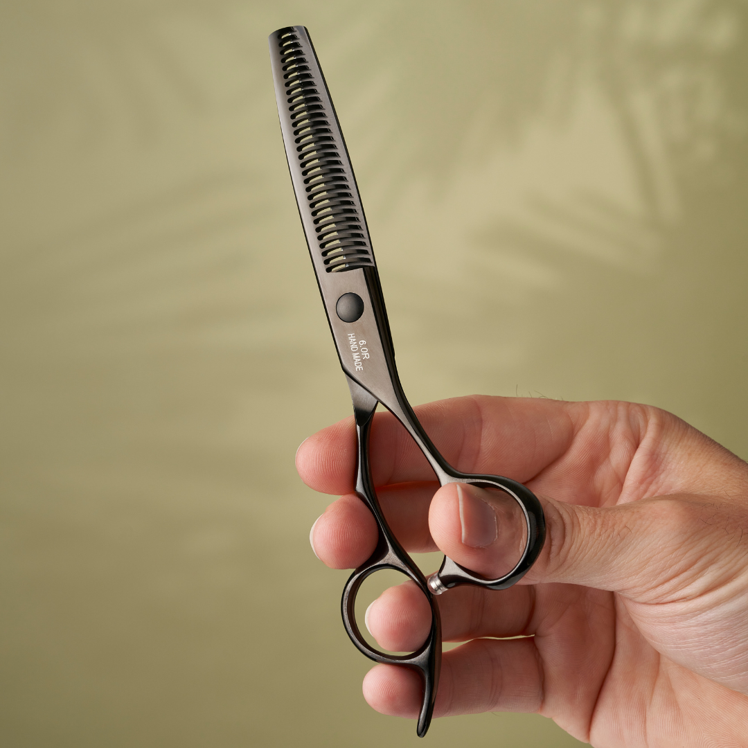 leaf scissors black texturising sustainable salon tools scissors